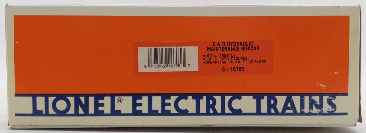 Lionel 6-16705 O Gauge Chesapeake & Ohio Hydraulic Maintenance Box Car