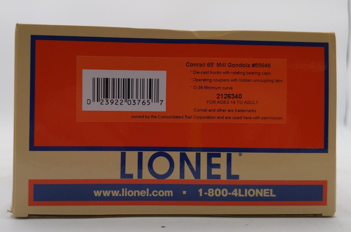 Lionel 2126340 O Conrail 65' Mill Gondola #55646