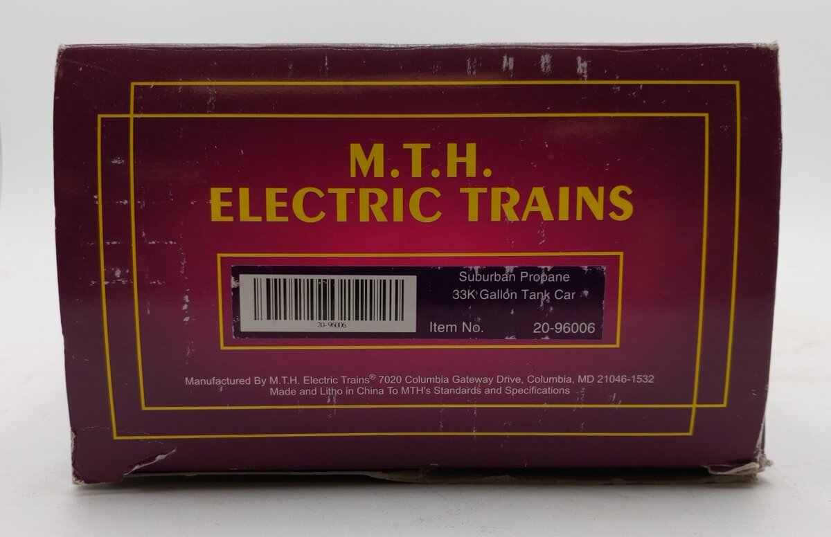 MTH 20-96006 O Gauge CNTX Suburban Propane 33K Gallon Tank Car #1357 LN/Box
