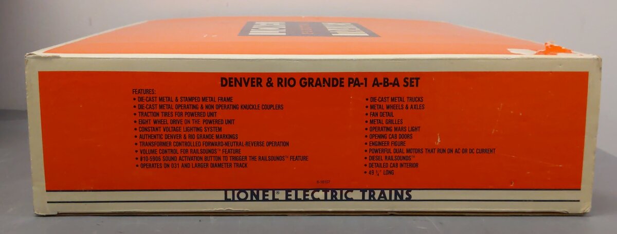 Lionel 6-18107 O Gauge Denver & Rio Grande PA-1 ABA Diesel Engine Set #6001/6002 LN/Box