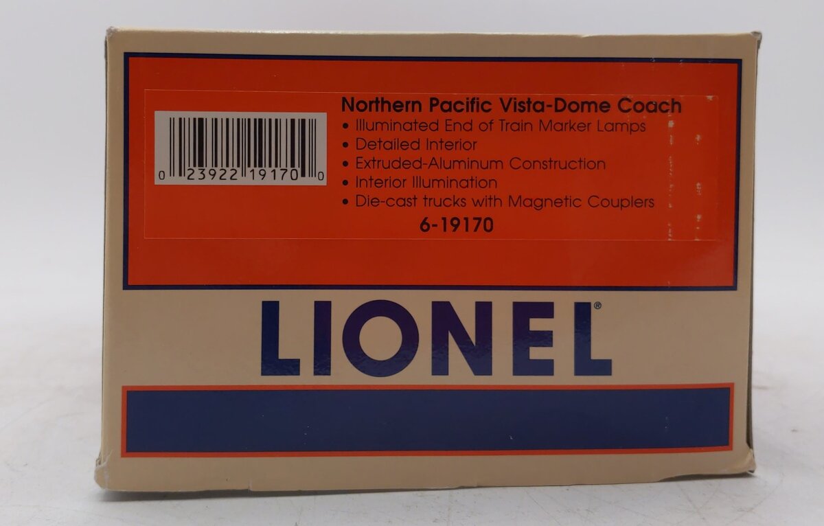 Lionel 6-19170 O Gauge Northern Pacific Full Vista Dome Coach LN/Box