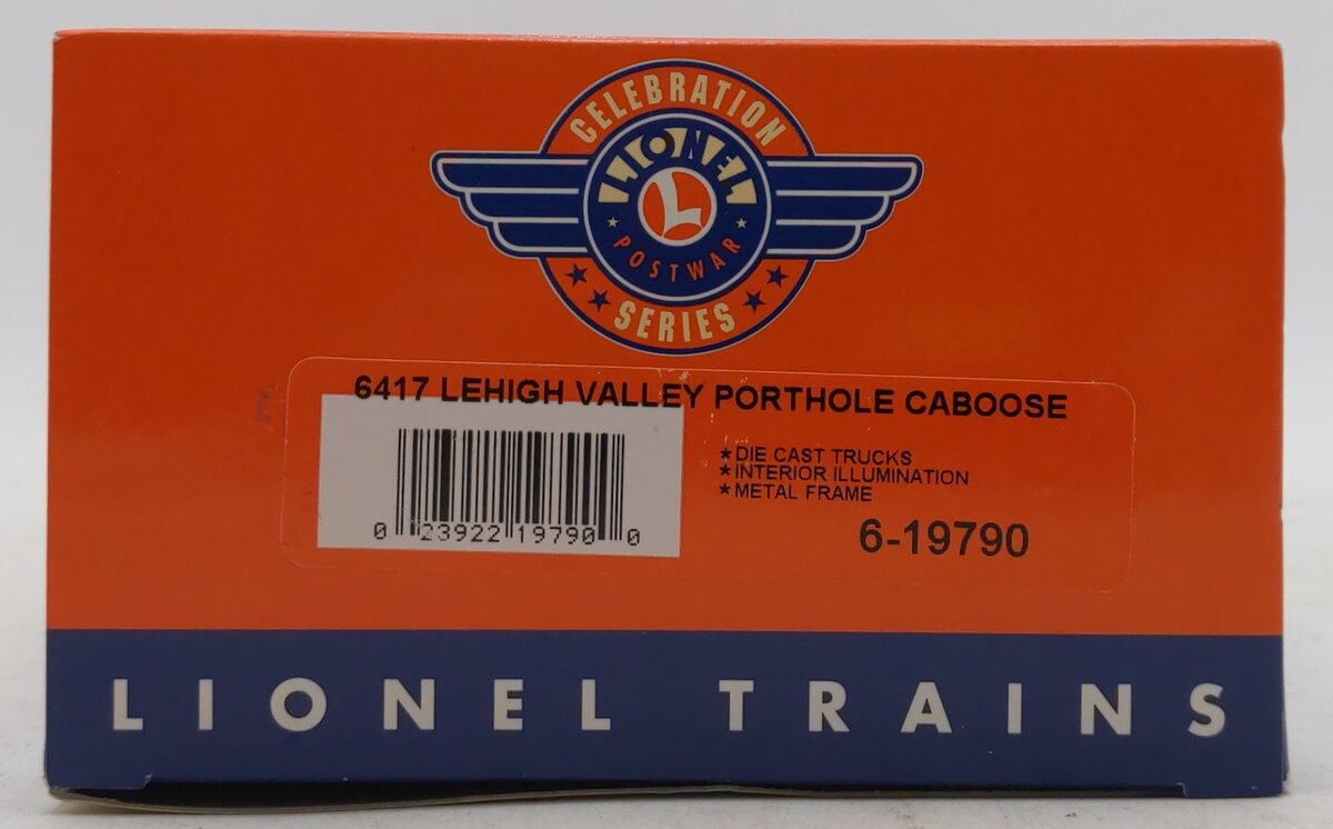 Lionel 6-19790 PWC 6417 O Gauge Lehigh Valley Gray Porthole Caboose #641751