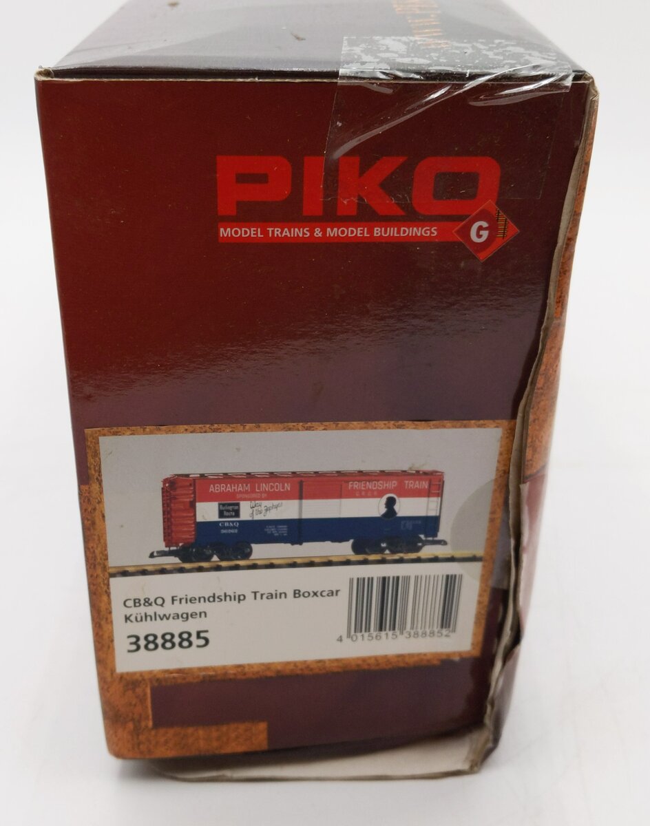 Piko 38885 G Chicago Burlington & Quincy Friendship Train Boxcar #36262