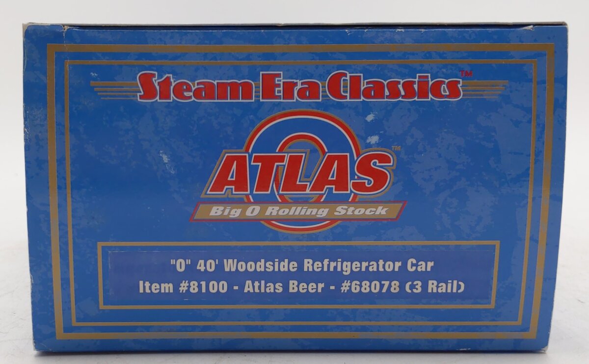 Atlas 8100 O Gauge Atlas Beer 40' Woodside Refrigerator Car #68078 (3Rail)