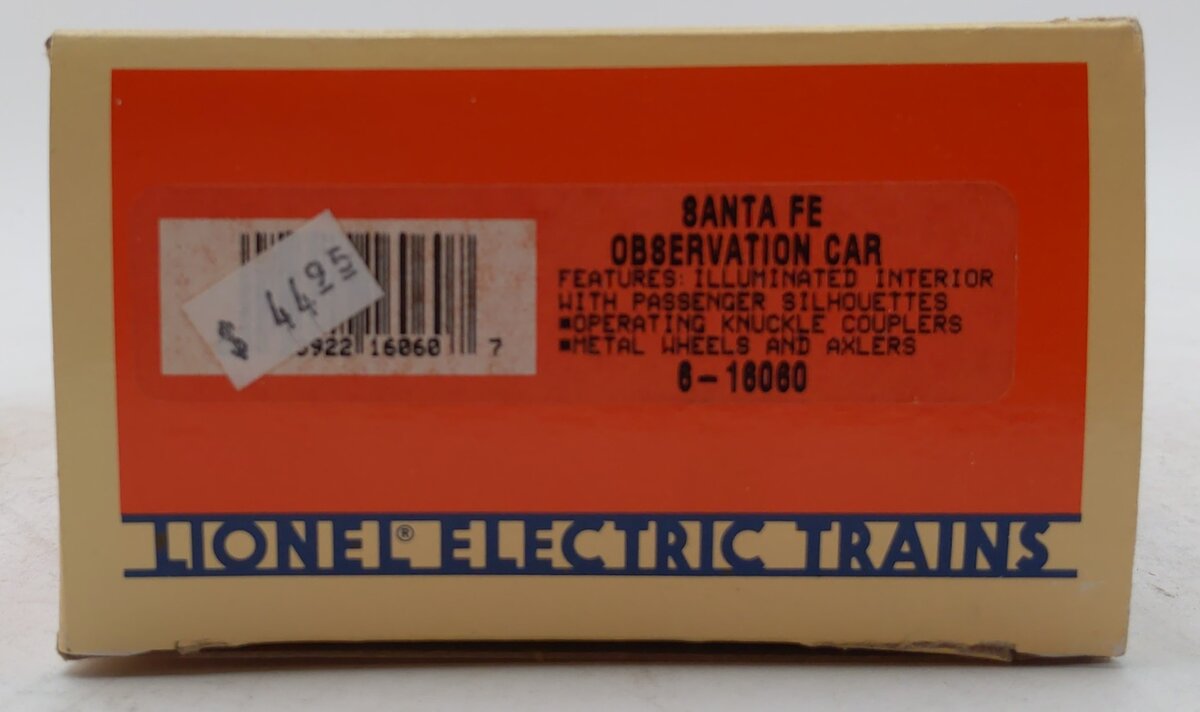 Lionel 6-16060 O Gauge Santa Fe Observation Car