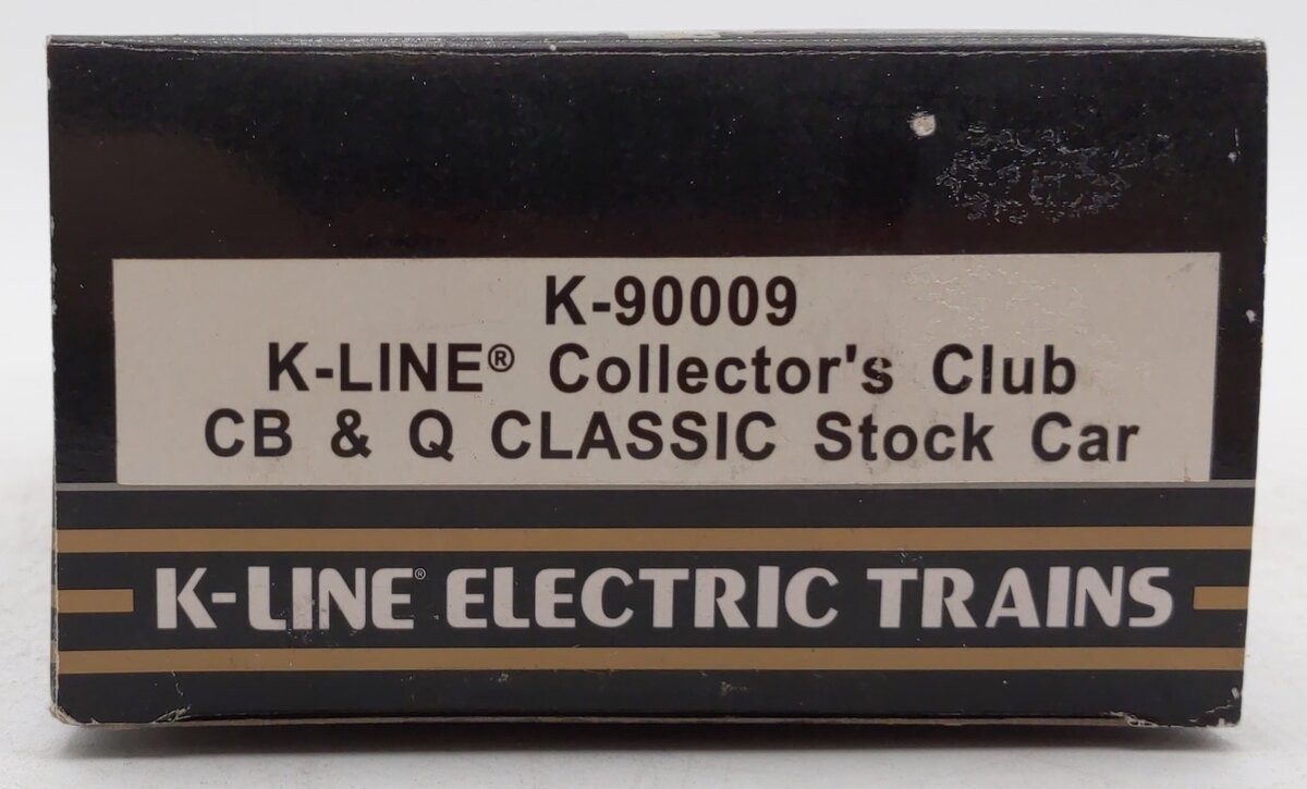 K-Line K-90009 O Gauge CB&Q Collectors Club Classic Stock Car LN/Box