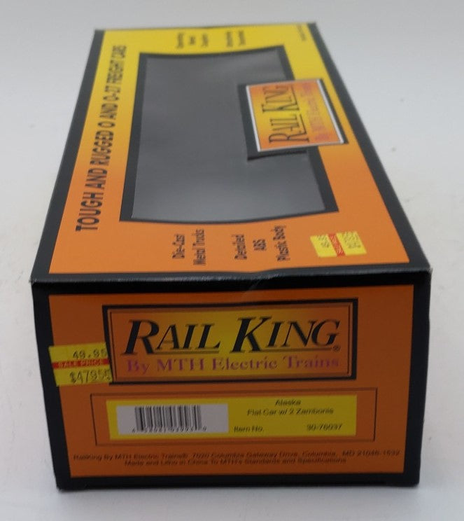 MTH 30-76037 O Gauge Alaska Flat Car w/ 2 Zambonis LN/Box