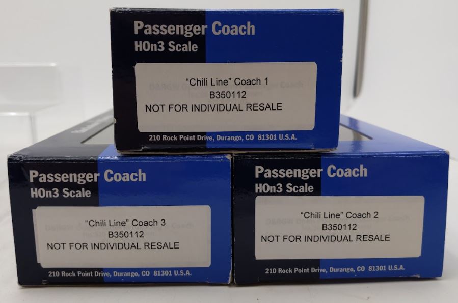 Blackstone Models 350112 HOn3 D&RGW Chili Line Jackson & Sharp Coach (Set of 3) NIB