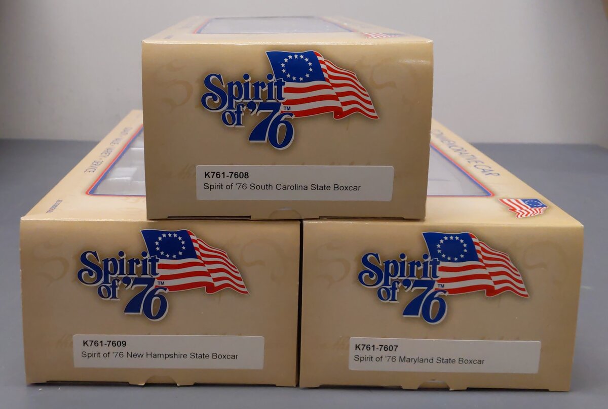 K-Line k761-7607A O Gauge Spirit of '76 3-pac LN/Box