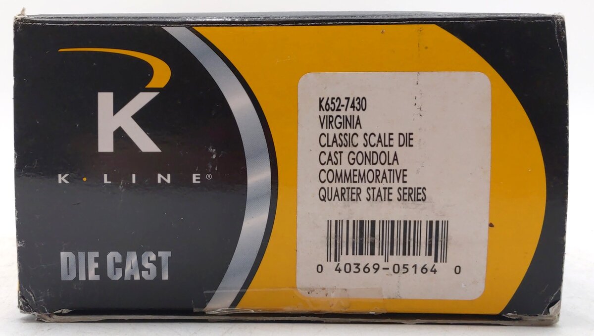 K-Line K652-7430 Virginia Quarter Gondola Car EX/Box