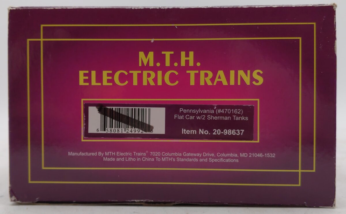 MTH 20-98637 Pennsylvania Flat Car with 2 Sherman Tanks