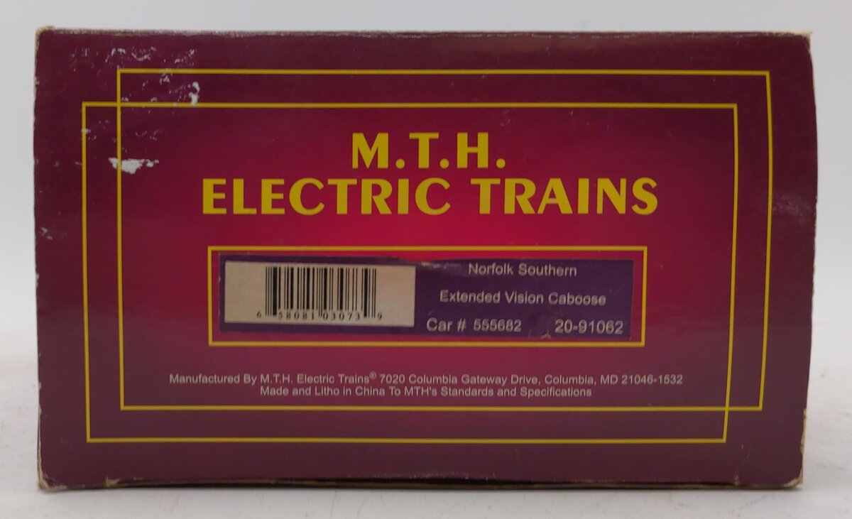 MTH 20-91062 O Gauge Norfolk Southern Extended Vision Caboose #555682 LN/Box