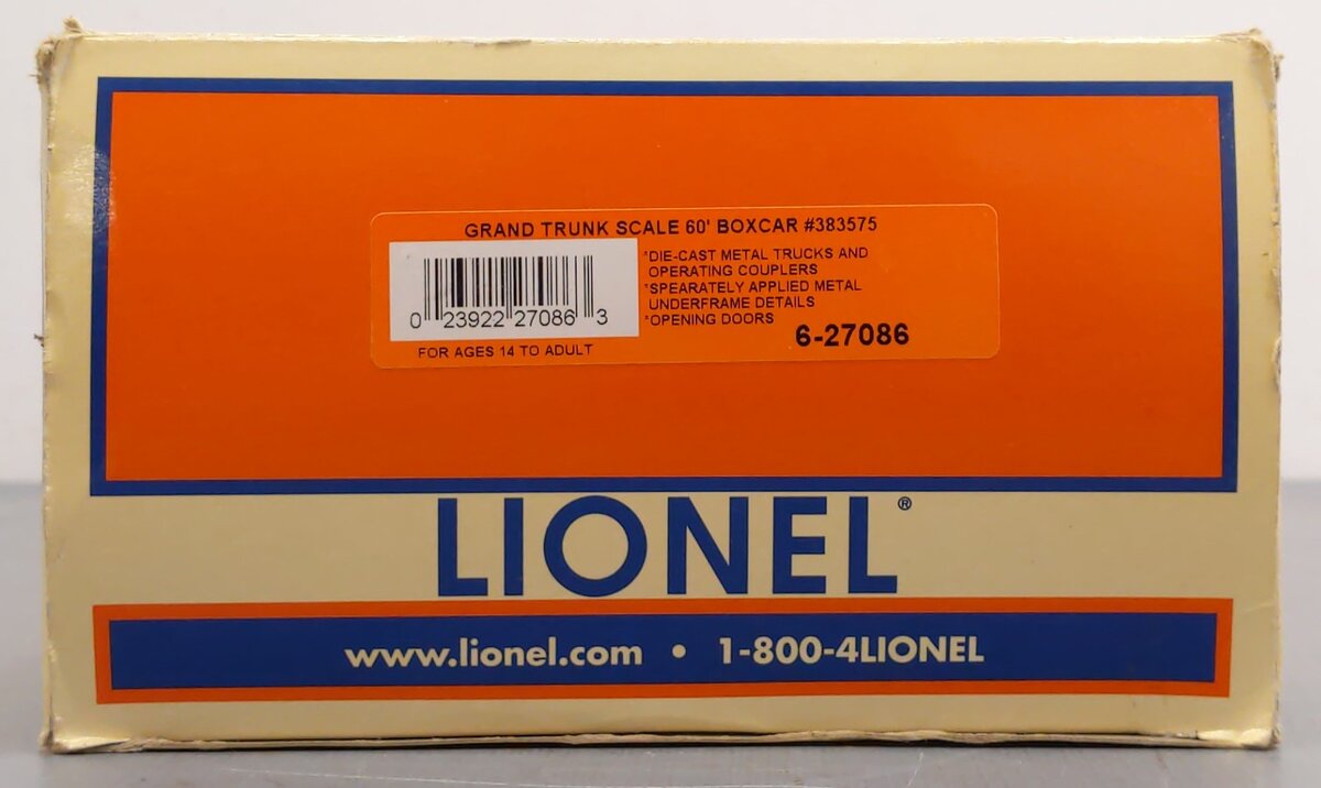 Lionel 6-27086 Grand Trunk Western 60' Boxcar