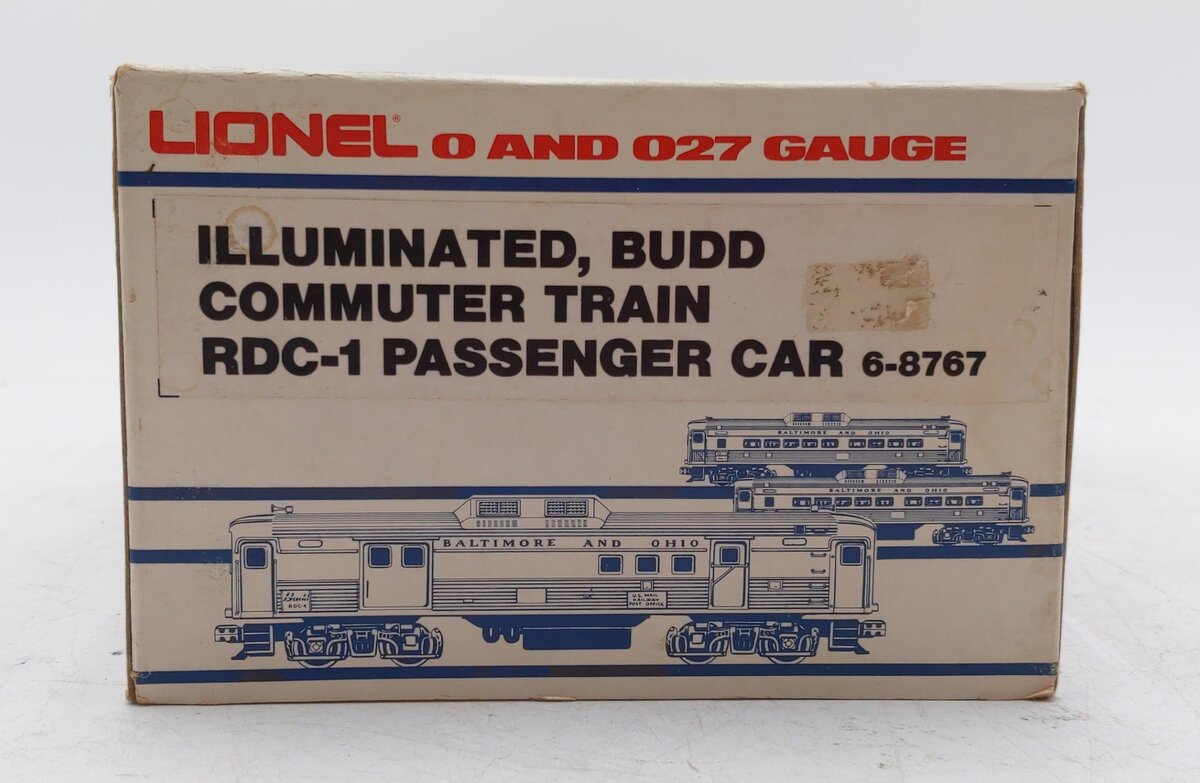 Lionel 6-8767 O Gauge Baltimore & Ohio RDC-1 Budd Commuter Passenger Car #8767 EX/Box