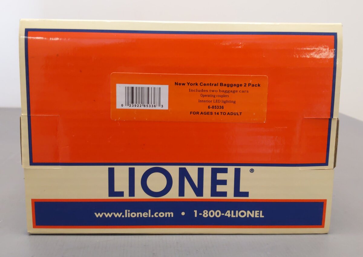 Lionel 6-85336 O New York Central 18" Heavyweight Mail & Express Baggage 2-Car