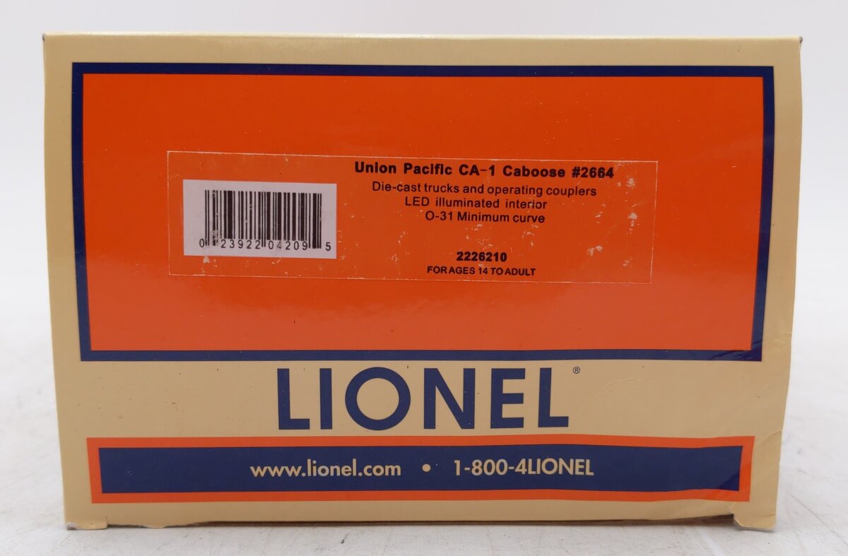 Lionel 2226210 O Union Pacific Brown As-Built CA-1 Caboose #2664