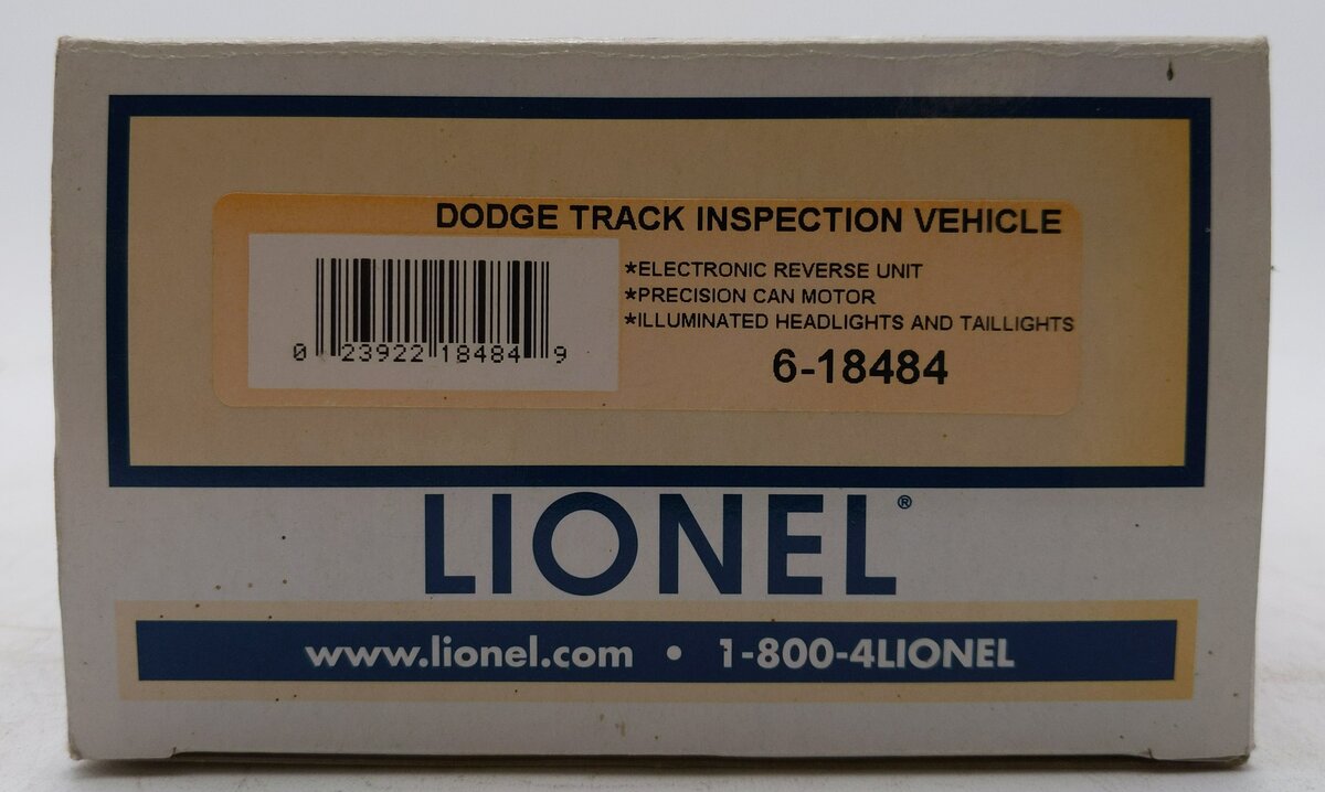 Lionel 6-18484 O Gauge Dodge Track Inspection Vehicle #A6566 LN/Box