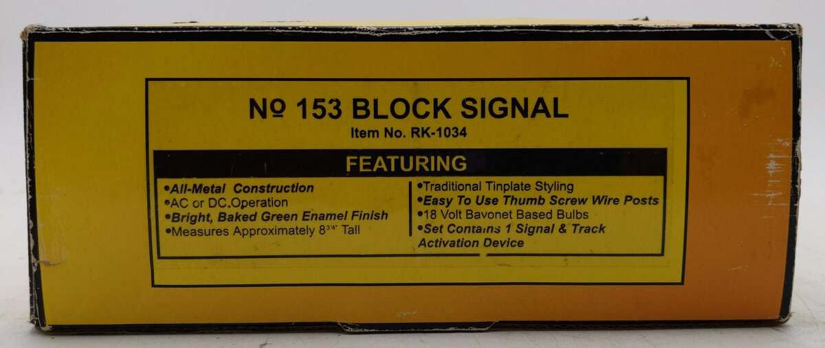 MTH 30-1034 O Gauge Block Signal #153 EX/Box