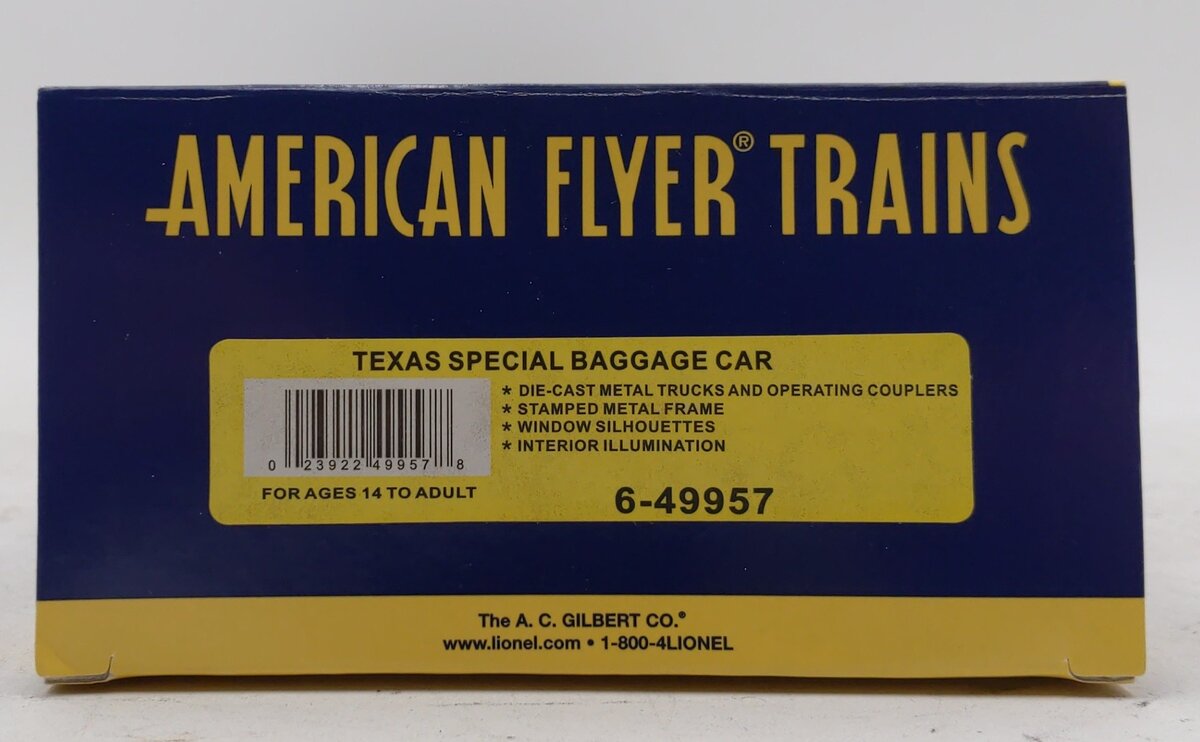 American Flyer 6-49957 S Scale Texas Special Baggage Car #250