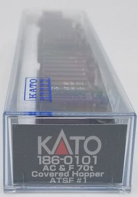 Kato 186-0101 N Scale ATSF ACF 70T Closed Side Covered Hopper 2-Bay (Pack of 2) LN/Box