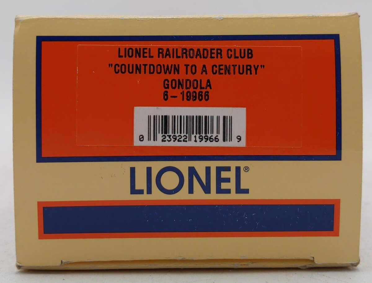 Lionel 6-19966 O Gauge LRRC "Countdown To A Century" Gondola #9820 LN/Box