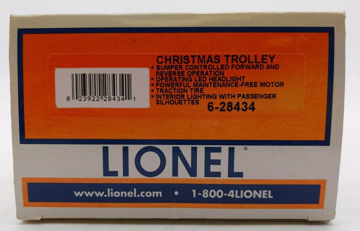 Lionel 6-28434 O Gauge Christmas Motorized Trolley LN/Box