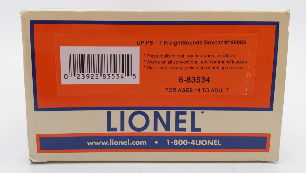 Lionel 6-83534 O Union Pacific PS-1 Sound Boxcar #196883