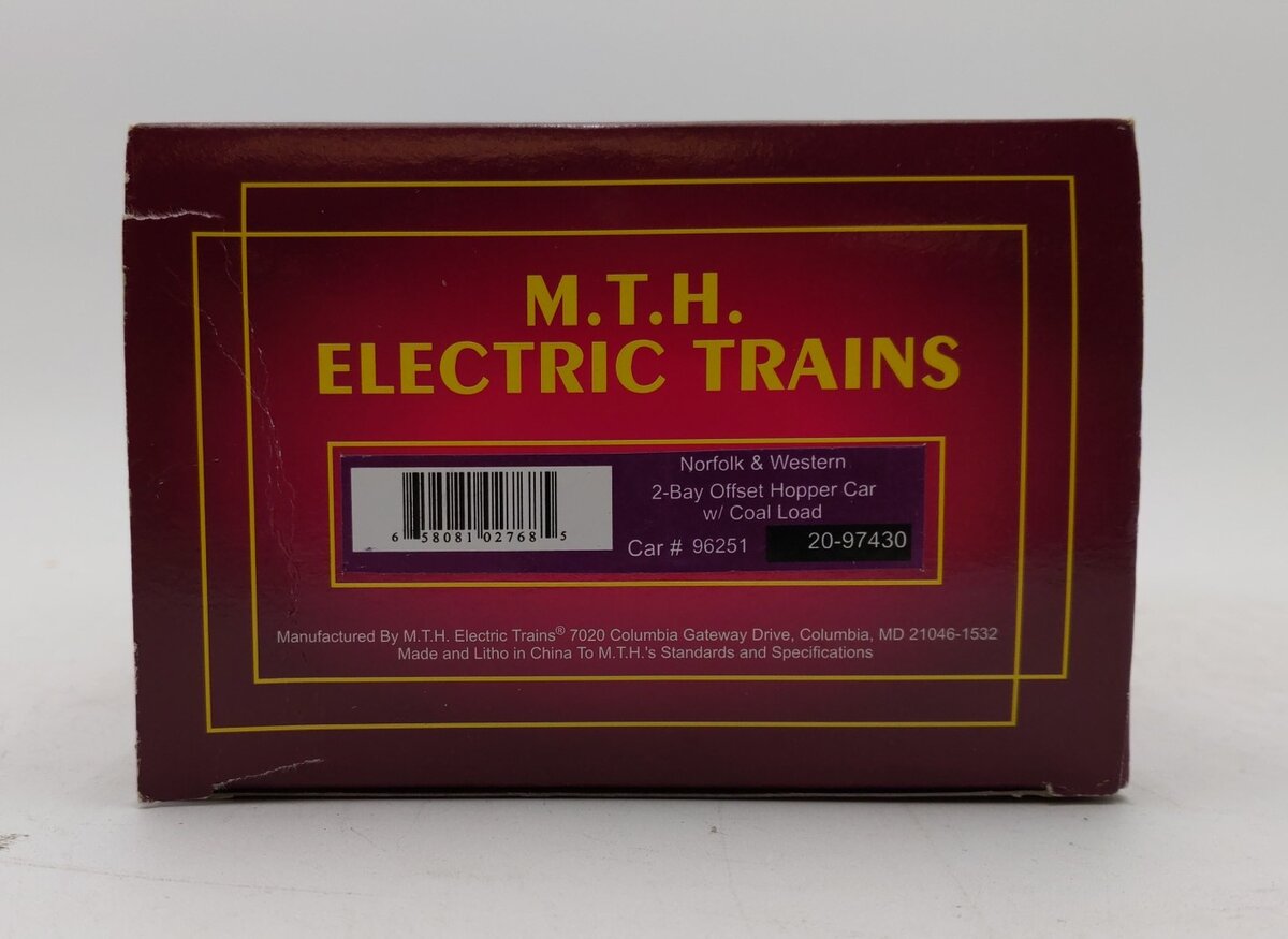 MTH 20-97430 O Norfolk and Western Hopper w/Coal #96251 LN/Box