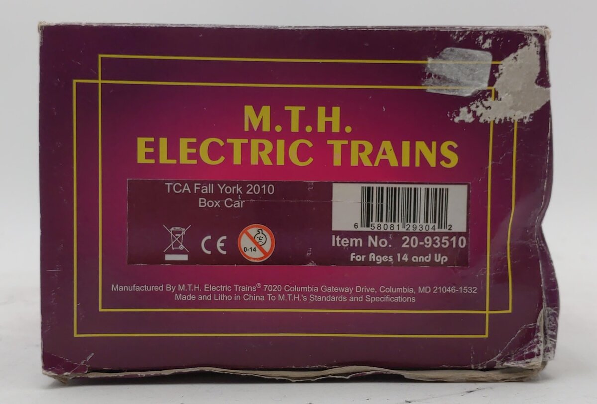 MTH 20-93510 O Gauge TCA Fall York 2010 Box Car LN/Box