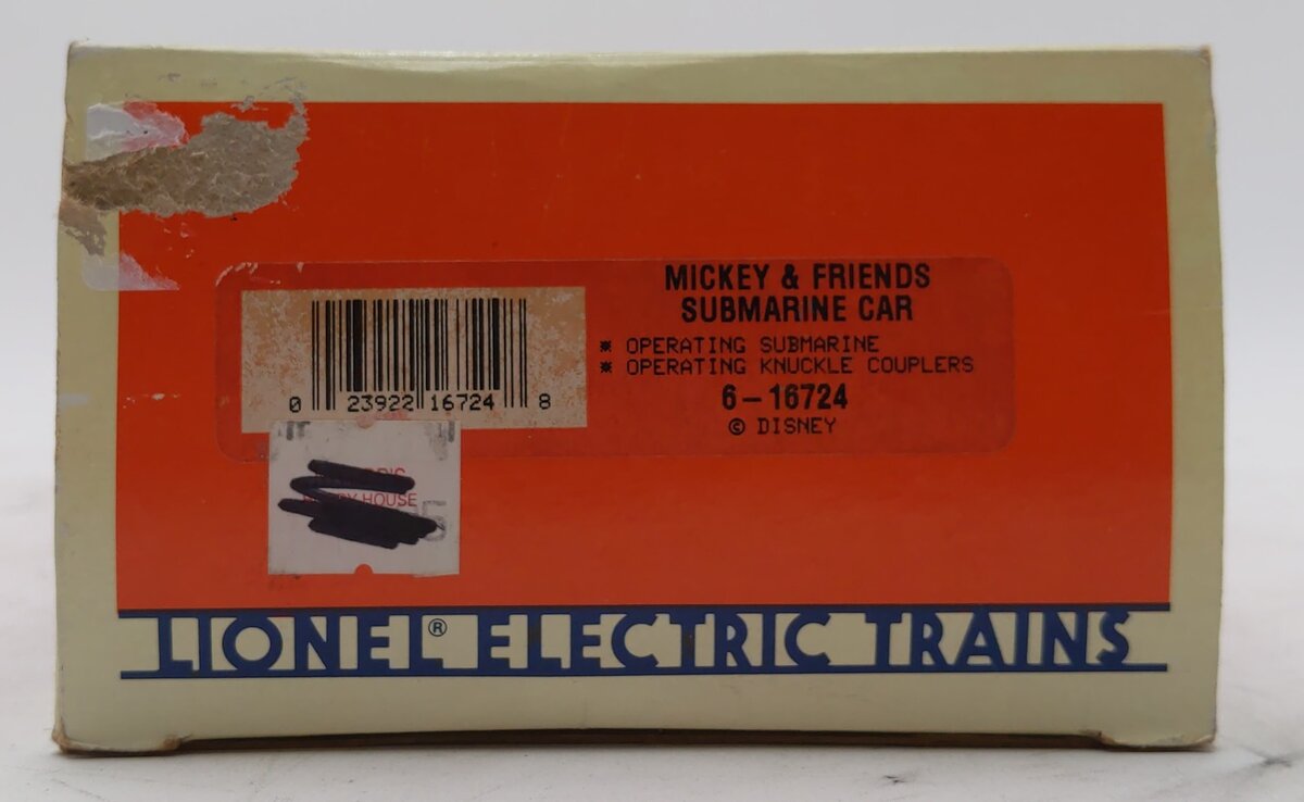 Lionel 6-16724 O Gauge Disney Mickey & Friends Submarine Car EX/Box