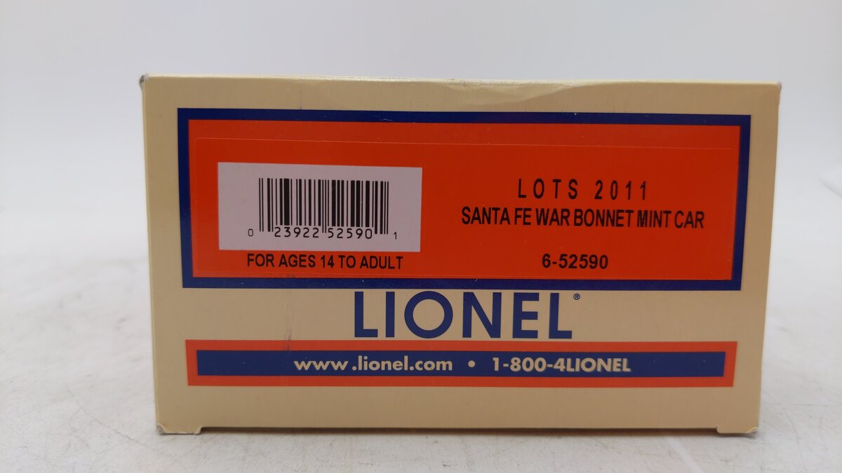 Lionel 6-52590 O Gauge LOTS 2011 Santa Fe War Bonnet Mint Car #32112 LN/Box