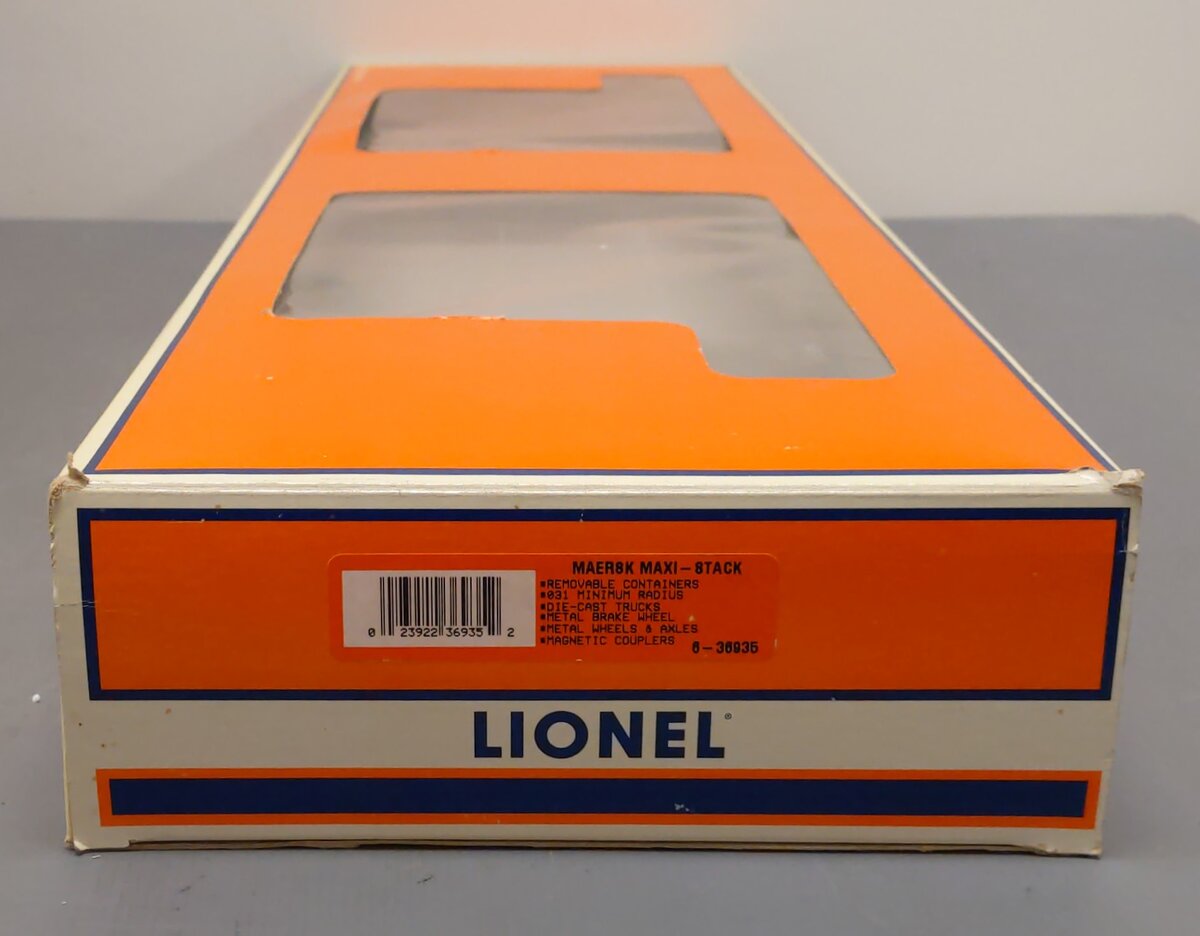 Lionel 6-36935 O Maersk Intermodal Maxi-Stack Car LN/Box
