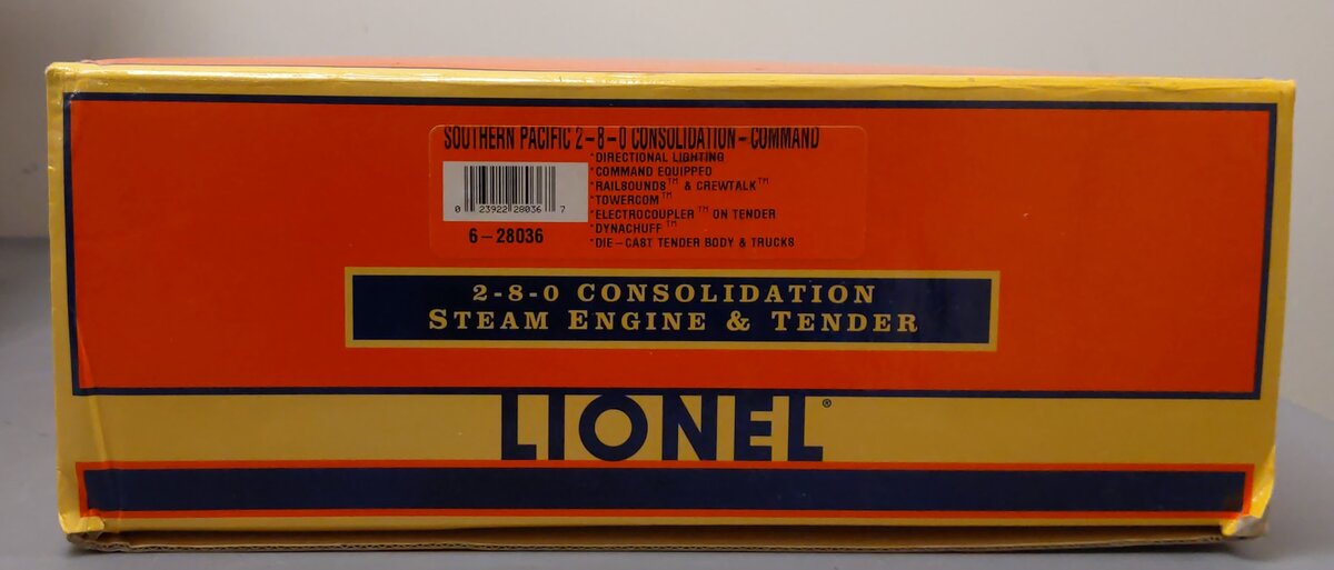 Lionel 6-28036 O Gauge SP 2-8-0 Consolidation Steam Locomotive & Tender #2685 EX/Box