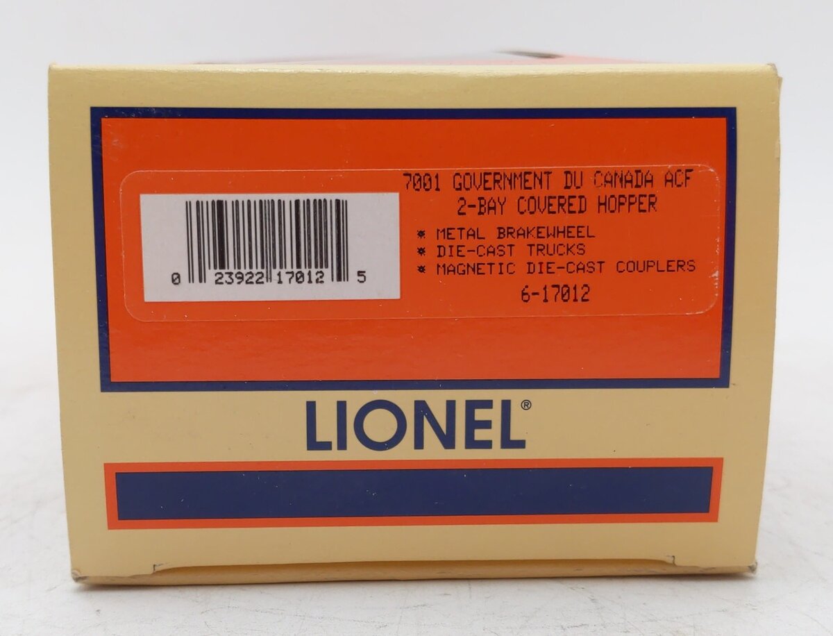 Lionel 6-17012 O Government du Canada ACF 2-Bay Covered Hopper #7001 LN/Box