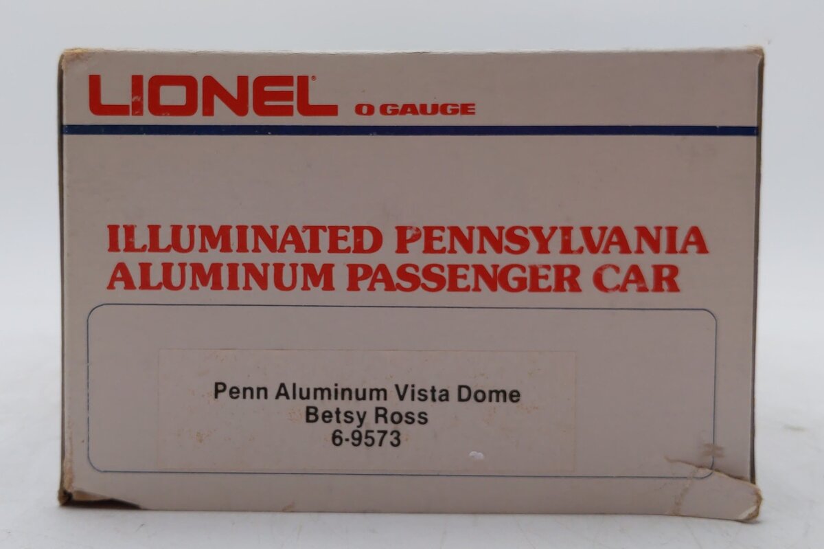 Lionel 6-9573 O Pennsylvania RR "Betsy Ross" Aluminum Vista Dome Passenger Car LN/Box