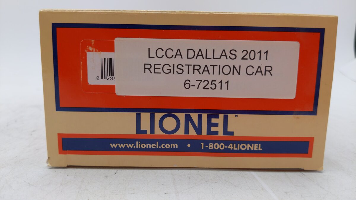 Lionel 6-72511 O Gauge LCCA Dallas 2011 Registration Car