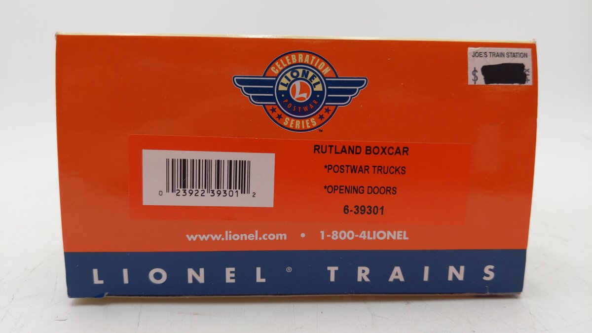 Lionel 6-39301 O Gauge Rutland Boxcar LN/Box