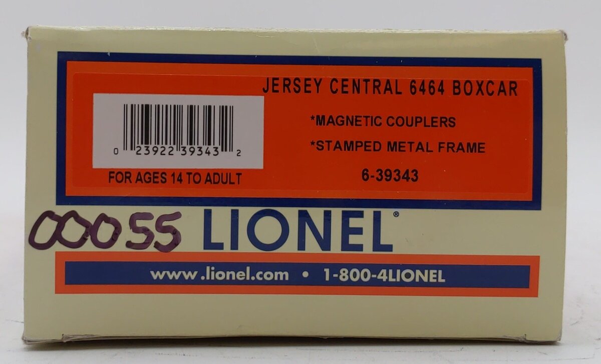 Lionel 6-39343 O Gauge Jersey Central Boxcar #6464-950
