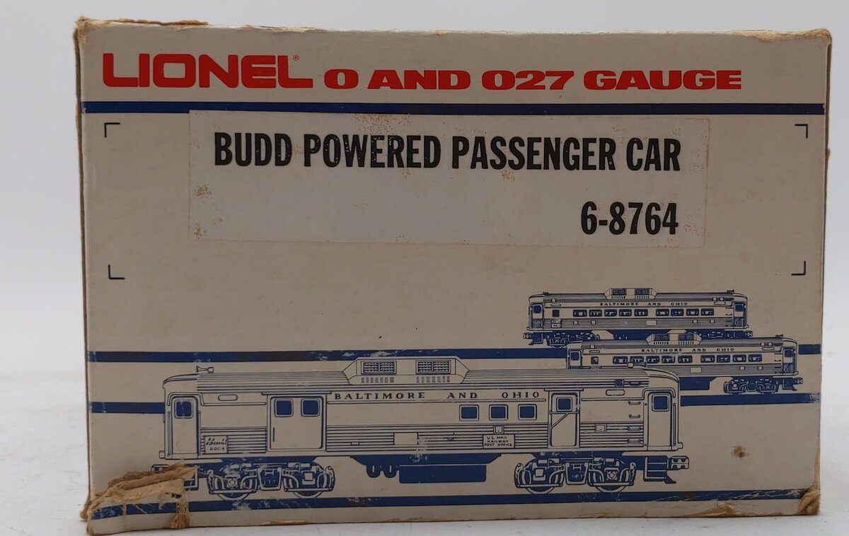 Lionel 6-8764 O Gauge Baltimore & Ohio RDC Budd Powered Passenger Car #8764 LN/Box