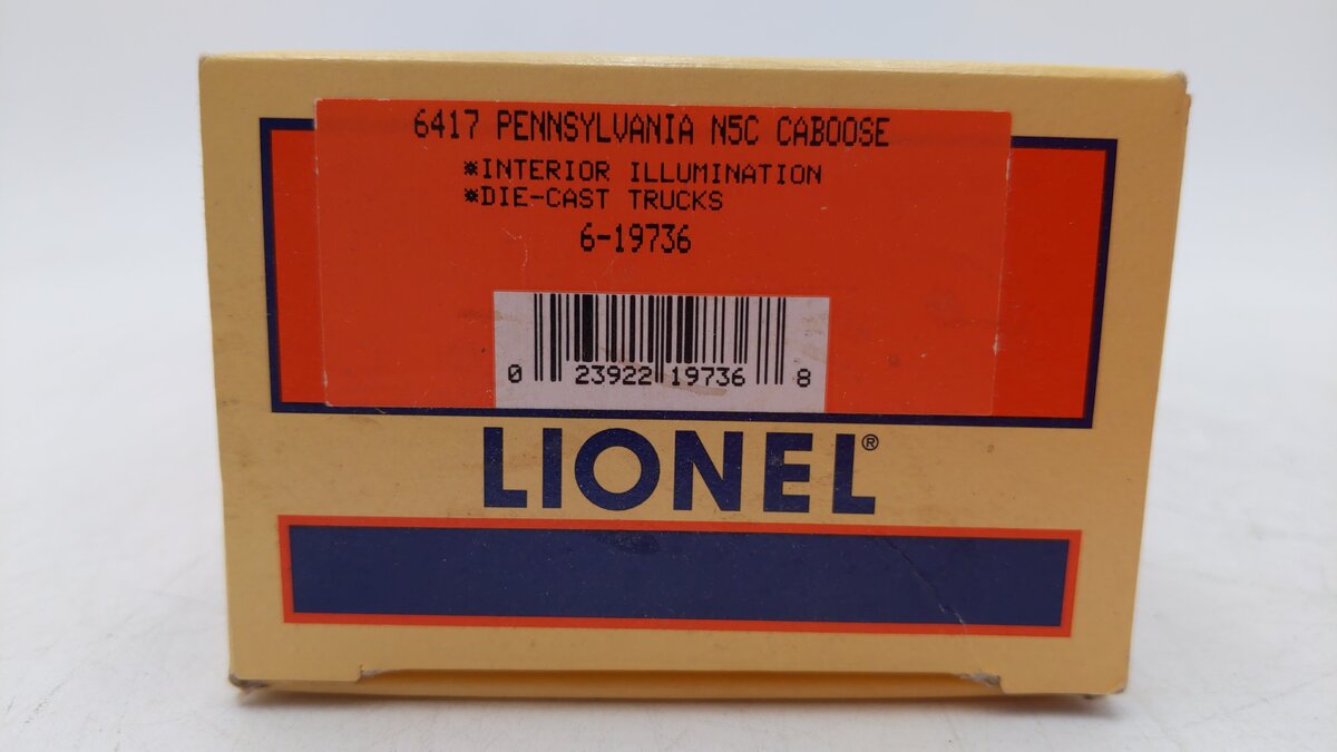 Lionel 6-19736 O Gauge Pennsylvania "Buffalo Zone" N5c Illuminated Caboose #6417 LN/Box