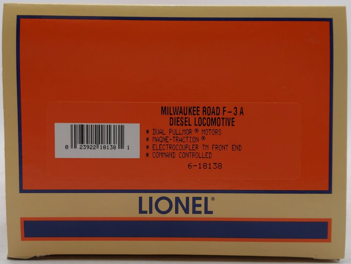 Lionel 6-18138 O Gauge Milwaukee Road F3 A Diesel Locomotive LN/Box