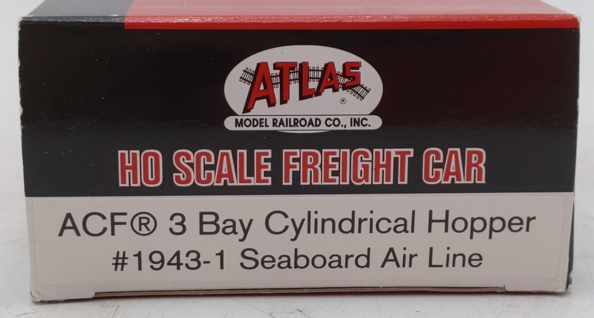 Atlas 1943-1 HO Scale Seaboard ACF 3 Bay Cylindrical Hopper #35703 LN/Box