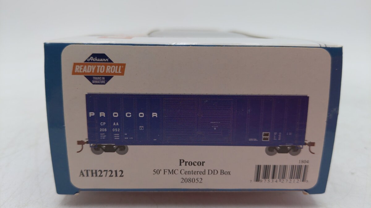 Athearn 27212 HO PROCOR RTR 50' FMC Centered Double Door Box Car #208052