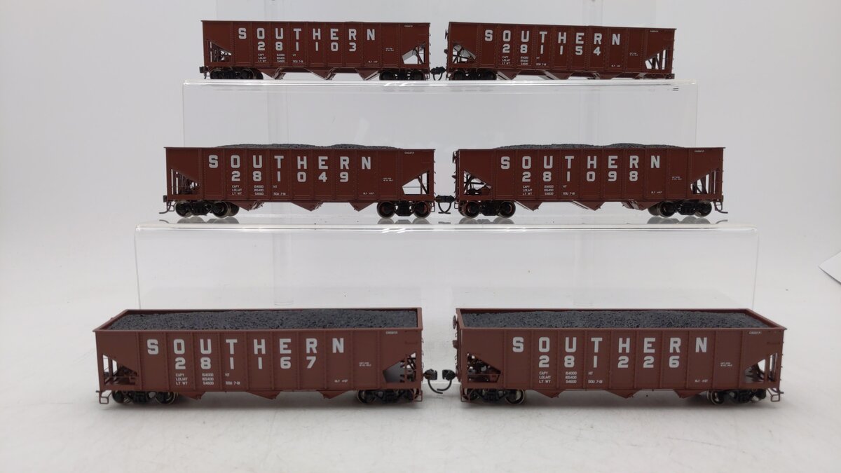 Athearn 95617 HO Southern 40' 3-Bay Ribbed Hopper (Pack of 6) EX/Box
