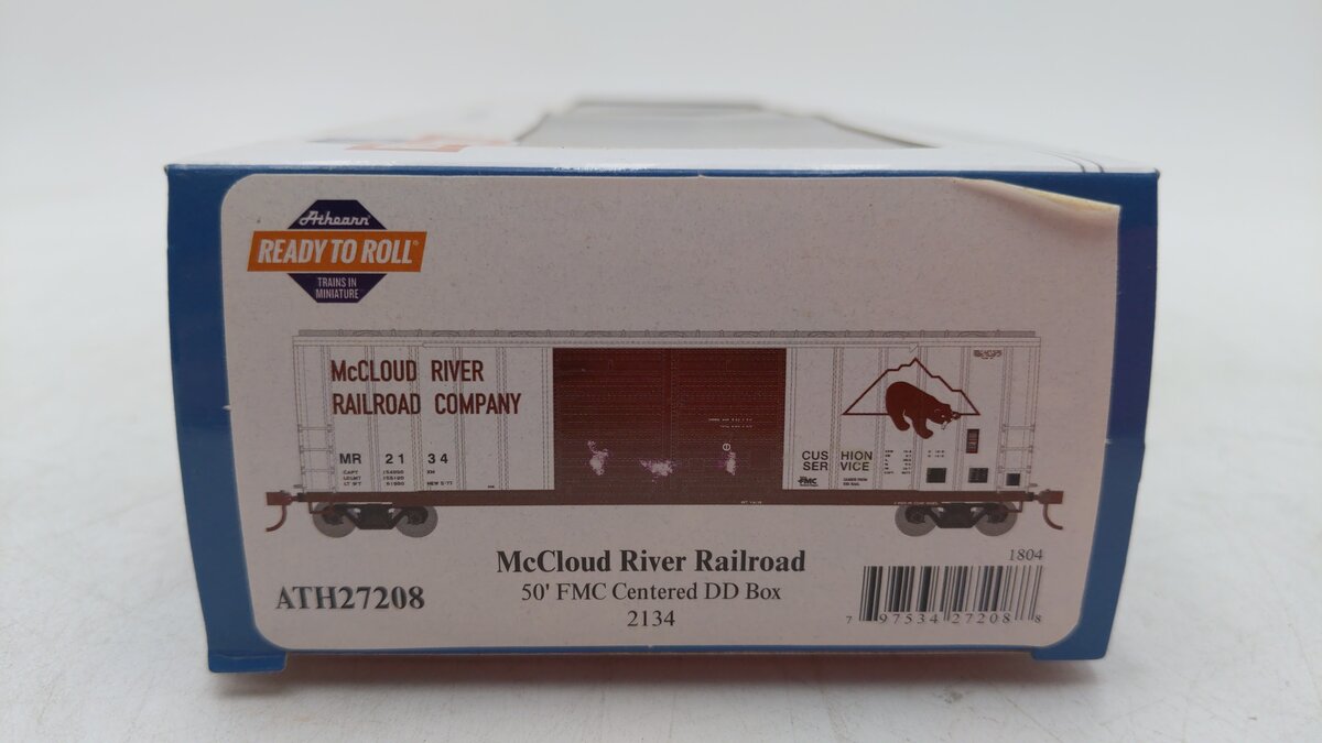 Athearn 27208 HO McCloud River RTR 50' FMC Centered Double Door Box Car #2134