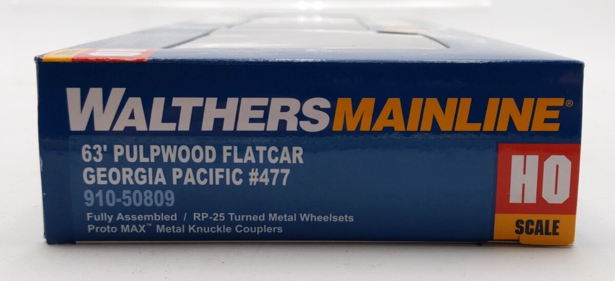 Walthers 910-50809 HO Georgia Pacific Ready to Run 63' Pulpwood Flatcar #477
