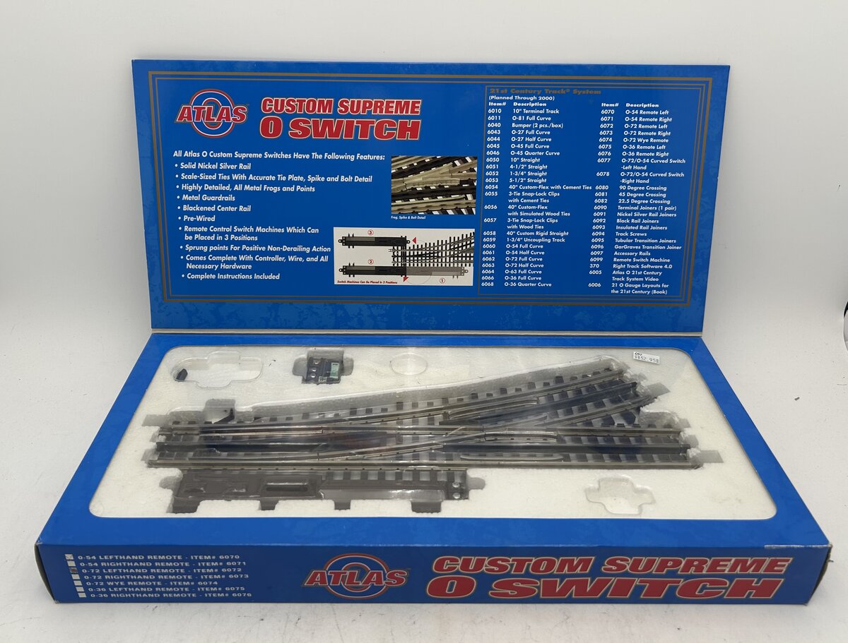 Atlas 6070 O54 Nickel Silver Left Hand Remote Switch Turnout