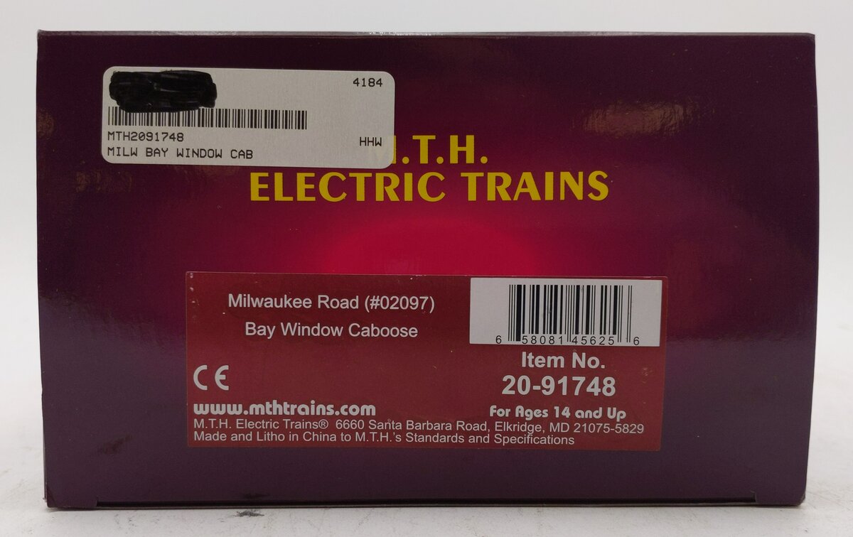MTH 20-91748 O Milwaukee Road Bay Window Caboose