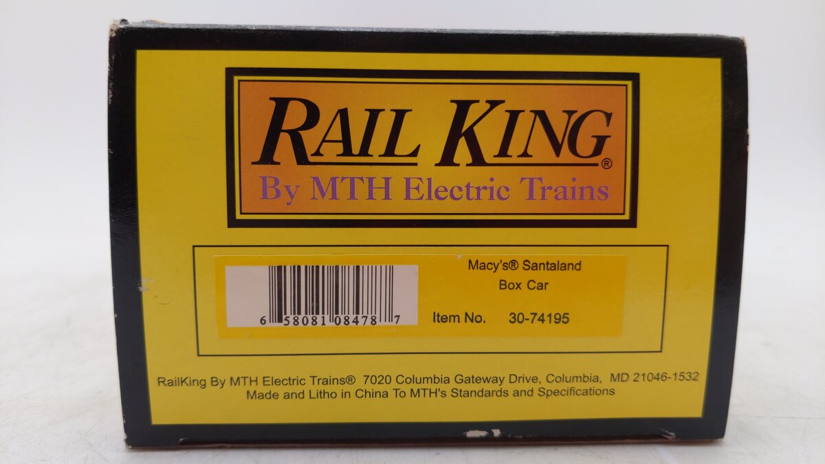 MTH 30-74195 O Gauge Macy's Santaland Boxcar LN/Box