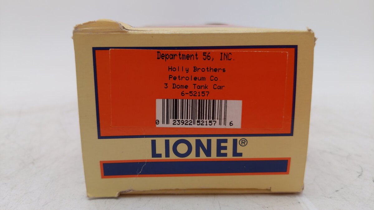 Lionel 6-52157 O Gauge Holly Brothers Dept 56 3-Dome Tank Car # 6156 LN/Box